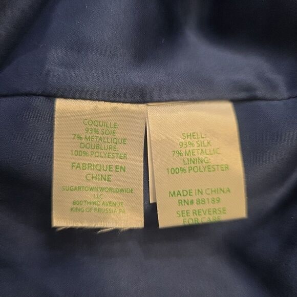 LILLY PULITZER Sarita Silk Swing Dress Navy Gold Dots Sz 6 Preppy Party‎ - Picture 9 of 9